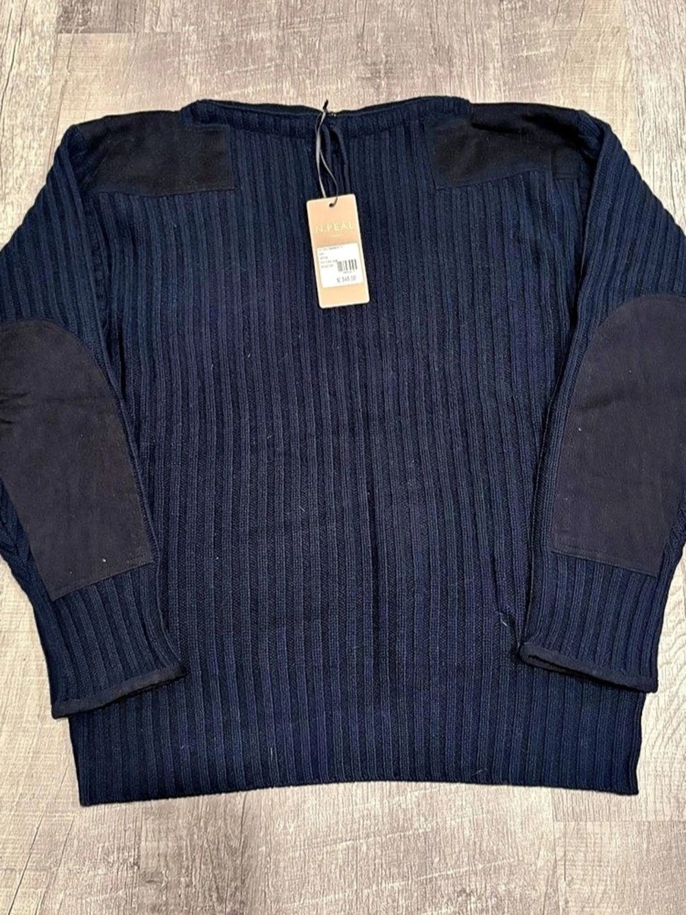 N.PEAL 007 Ribbed Army Sweater Navy XL NWT | James Bond No Time To Die